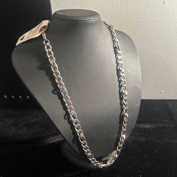 Stainless Steel Silver Color Thick Chain Necklace Unisex - Picture 1 of 8